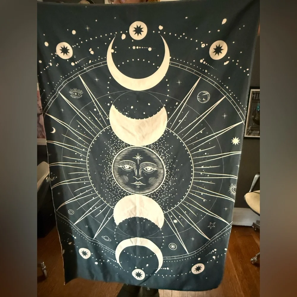 Mystic Celestial Moon Phase Beach Towel